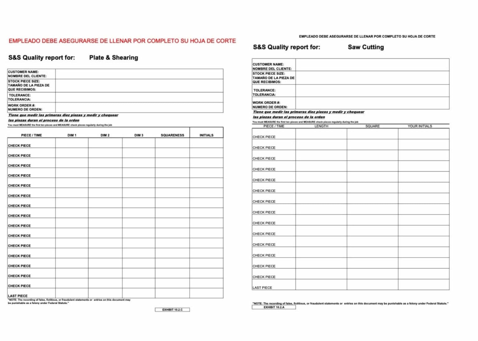 Shearing Inspection Report.pdf Quality & Safety - Sawing & Shearing Services, Inc.